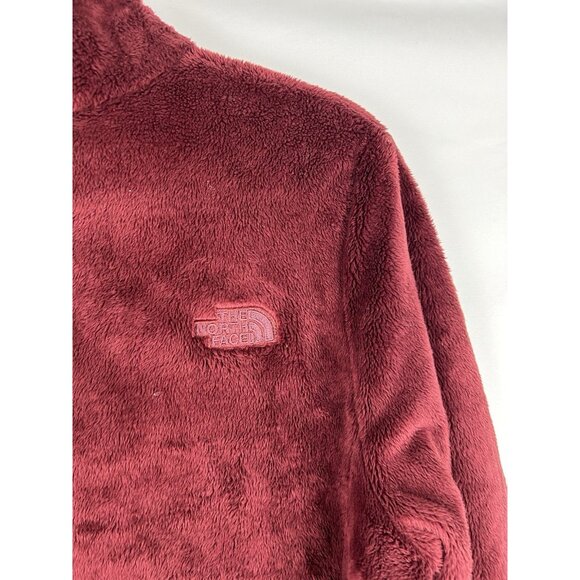 The North Face Women’s XL Osito Fuzzy Full Zip Fleece Jacket Solid Maroon - Picture 8 of 14